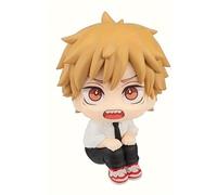 Jilijia Figurine Denji Anime Look Up - Version Denji/Makima/Power Q - Grande tête - Position assise - Modèle de décoration de gâteau - Cadeau pour les fans - 11,5 cm