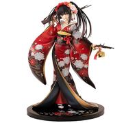 Jilijia Figurine Tokisaki Kurumi Anime Date A Live - Kimono rouge - En PVC - Décoration de bureau - Cadeau d'anniversaire pour les fans - 23 cm