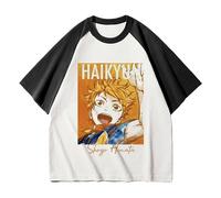 Jilijia Haikyuu Anime T-Shirt Karasuno High Shoyo Hinata/Tobio Kageyama 3D Cartoon Manches Courtes T Anime Game Loose Manches Courtes Top, Shoyo Hinata, XL