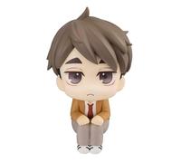 Jilijia Haikyuu Figurine de Miya Atsumu Miya Osamu Look Up Figure Anime Figurine Q Version assise Modèle Statue 10 cm Décoration de bureau Cadeau pour les fans