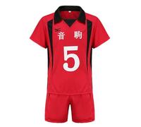 Jilijia Haikyuu Nekoma Haut Volleyball Jersey Oikawa Tooru/Kuroo Tetsurou/Kozume Kenma T-shirt manches courtes + short Anime Game Suitset, Nekoma High NO.5, XXL
