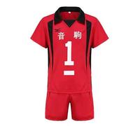 Jilijia Haikyuu Nekoma Haut Volleyball Jersey Oikawa Tooru/Kuroo Tetsurou/Kozume Kenma T-shirt manches courtes + short Anime Game Suitset, Nekoma High No.1, XXL