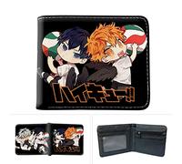 Jilijia Haikyuu Portefeuille Anime Cartoon Porte-monnaie Oikawa Tooru/Shoyo Hinata Coin Poche Porte-Carte de Crédit Portefeuille à Deux Volets en Cuir PU