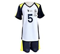 Jilijia Haikyuu T-shirt Fukurodani Academy Volleyball Jersey Kotaro Bokuto/Akaashi Keiji T-shirt à manches courtes + short Anime Game Suitset, Fukurodani Academy N° 5, M
