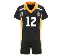 Jilijia Haikyuu T-shirt Karasuno High Volleyball Jersey Hinata Shoyo/Tobio Kageyama T-shirt à manches courtes + short Anime Game Suitset, Karasuno High No.12, S