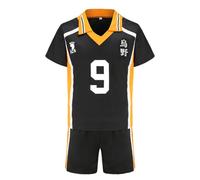 Jilijia Haikyuu T-shirt Karasuno High Volleyball Jersey Hinata Shoyo/Tobio Kageyama T-shirt à manches courtes + short Anime Game Suitset, Karasuno High No.9, XL