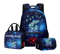 Jilijia Hazbin Lot de 3 sacs à dos pour hôtel, boîte à crayons, sac à bandoulière Alastor/poussière d'ange/Charlie Morningstar avec impression 3D pour ordinateur portable, Type 11, 43 x 30 x 16 cm