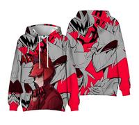 Jilijia Hazbin Sweat à capuche pour enfants Anime Impression numérique 3D Alastor/Angel Dust Cosplay Manches longues Streetwear pour garçons et filles, Type 8., 160