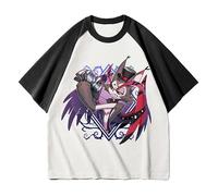 Jilijia Hazbin T-shirt à manches courtes pour hôtel décontracté et tendance à col rond T-shirt basique ample haut à manches courtes Alastor/Angel/Charlie/Hastur/Vaggie Anime Anime Game Loose, Type 8.,