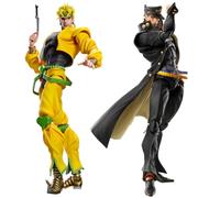 Jilijia JoJo's Super Action Figure Kujo Jotaro & Dio Brando Figurines Modèle avec accessoires Figurine d'anime mobile en PVC Collection Cadeaux 25 cm