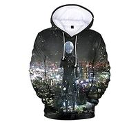 Jilijia Kaneki Ken Sweat à capuche Tokyo Ghoul décontracté à capuche pour cosplay Survêtement unisexe Dessin animé Sport Tops Streetwear pour garçons et filles, Type a, L