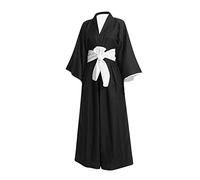 Jilijia Kurosaki Ichigo Costume de cosplay, kimono japonais - Kit complet pour Halloween, carnaval, fête, samouraï noir - Pour femme et homme