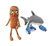 Jilijia Lot de 2 coussins en peluche doux pour les fans de Tung Tung Sahur, cerveau, Tralalelo, Tralala, cadeau pour les fans