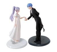 Jilijia Lot de 2 figurines Frieren - Figurine d'action Frieren/Himmel - Personnage de dessin animé debout - Décoration de bureau - Cadeau pour les fans