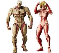 Jilijia - Lot de 2 figurines Reiner Braun et Annie Leonhart, Super Statue d'action en pose de combat Titan Levi avec articulations mobiles, modèle avec accessoires, figurine de collection, ornements