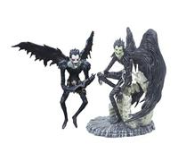 Jilijia Lot de 2 figurines Ryuuku de l'anime Death Note en PVC avec position assise - Personnages de dessin animé - Statue de collection - Décoration de bureau et de maison
