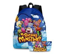 Jilijia Lot de 2 sacs à dos My Singing Monsters avec trousse à crayons, sac à dos pour enfants, garçons, filles, adolescents, fans, Type 5, 40*30*17cm, Ensemble cartable