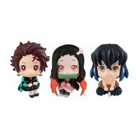 Jilijia Lot de 3 figurines Hashibira Inosuke - Modèle Anime Kamado Tanjiro/Kamado Nezuko - Mini figurines en PVC - Statue Kimetsu no Yaiba - Figurine à collectionner - Cadeaux