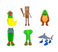 Jilijia Lot de 6 figurines Tung Tung Sahur - Animaux Brainrot - Modèle Trippi Troppi/Chimpanzini Bananini - Figurine amusante de bureau