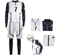 Jilijia Maillot de football Anime Blue Lock - Costume de cosplay Isagi Yoichi Chigiri Hyoma - Ensemble complet de vêtements de sport n°1 N°10 NO.15