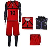 Jilijia Maillot de football Anime Blue Lock - Costume de cosplay Isagi Yoichi Chigiri Hyoma - Ensemble complet de vêtements de sport n°1 N°10 NO.15