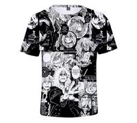Jilijia MHA Anime Role T-shirt 3D Midoriya Izuku/Bakugou Katsuk/Dabi Cartoon T-shirt à manches courtes, Tomura Shigaraki, 3XL