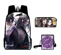 Jilijia Mo Dao Zu Shi Sac à dos Animal Wei Wu Xian Sac à dos Anime Game Lan Wang JI Dessin animé 3D Cartable Sac à déjeuner Sac à dos Penbag Lot de 3, Mdzs Type 1, 40x30x13cm