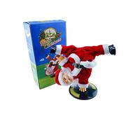 Jilijia Père Noël dansant chantant - Décoration de Noël - Cadeau rotatif - Danse de rue - Jouet électrique de Noël en peluche avec chant, tournant et dansant