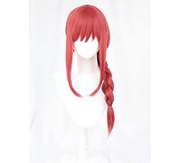 Jilijia Perruque synthetique longue avec tressage boucle pour cosplay Unisexe Rouge - Taille 54 62 cm