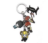 Jilijia Porte-clés en forme de note de la mort - Yagami Light/Misa Amane - Pendentif en métal