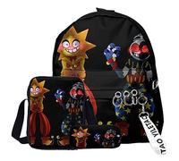 Jilijia Sac à dos 3 pièces avec imprimé dessin animé, sac à dos, trousse à crayons et sac à bandoulière, tendance et pratique, idéal pour la rentrée scolaire, les sorties décontractées et cadeau pour