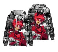 Jilijia Sweat à capuche Hazbin Hotel pour enfants - Impression numérique 3D en Anime - Cosplay Alastor/Angel Dust - Manches longues - Vêtements de rue pour garçons et filles, Type 6, 122