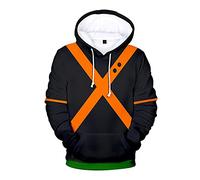 Jilijia Sweat à capuche My Hero Academia Midoriya Izuku Bakugo Katsuki - Style décontracté - Unisexe - Pour cosplay