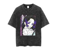 Jilijia T-shirt Tomioka Giyuu Anime Kimetsu no Yaiba à manches courtes vintage délavé Hashibira Inosuke Kamado Tanjiro Cosplay T-shirt de dessin animé pour hommes, femmes, adolescents, Type 14, XXL