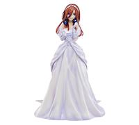Jilijia The Quintessential Quintuplets Anime Figure Statue - Nakano Miku Robe de mariée Style élégant Fille PVC Action Figure Modèle Jouet Collectible Cadeau 24 cm