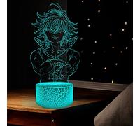 Jilijia The Seven Deadly Sins Veilleuse 3D 7 couleurs changeantes progressives tactile et télécommande USB Lampe de table LED pour Noël, Thanksgiving, anniversaire