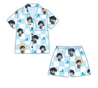 Jilijia Tomioka Giyuu Ensemble pyjama Rengoku Kyoujurou/Hashibira Inosuke Costume de cosplay T-shirt et short Vêtements d'intérieur d'été pour homme et femme