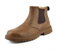 JILILAL Work Safety Shoes, Labour Insurance Shoes, Smash and Puncture Resistant Steel Toe Boots, Comfortable Outdoor Adventure Protection Footwear(Khaki,41.5 EU)