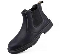 JILILAL Work Safety Shoes, Labour Insurance Shoes, Smash and Puncture Resistant Steel Toe Boots, Comfortable Outdoor Adventure Protection Footwear(Black,41 EU)