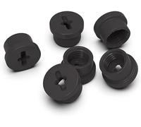 JILINWEI Lot de 6 vis de valve de vessie pour casque Riddell Speedflex et Speed Lcon, bouchon de valve résistant aux chocs, noir