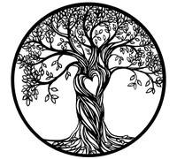 JILIP Décoration Murale en Métal d'arbre de Vie, Sculpture d'art Mural Noir, la Décoration Intérieure Signe, Décor Mural Intérieur Extérieur (Size : 23.6IN/60cm)