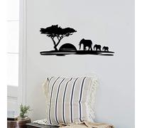 JILIP Décoration Murale en Métal Éléphant, Nature Accrochant Le Signe de Silhouette de Mur, Sculpture Murale Noire À la Maison, Salon Chambre Extérieur Intérieur (Size : 15.8IN/40cm)