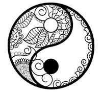 JILIP Décoration Murale en Métal Mandala Yin Yang, Art Mural Creux en Métal Tai Chi Mandala, pour la Maison Chambre À Coucher Salon Salle de Bain Bureau Sculptures (Size : 15.8IN/40cm)