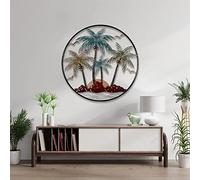 JILIP Décoration Murale Palmier en Métal, Sculpture Murale À Thème Tropical, Signe d'art de Silhouette de Mur 3D, Décoration Murale Intérieure Extérieure (Size : 15.8IN/40cm)
