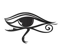 JILIP Oeil en Métal Tenture Murale, Sculpture d'oeil 3D Noir, Silhouette de Mur en Métal d'oeil, Cadeau de Pendaison de Crémaillère Eye of Horus Home Decor (Size : 17.7IN/45cm)