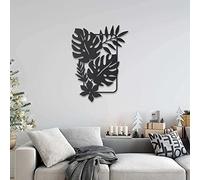 JILIP Plaque d'art Mural en Feuilles de Palmier en Métal, Décor de Silhouette de Mur de Feuilles Tropicales, Sculpture de Jardin de Bureau de Chambre À Coucher de Salon (Size : 23.6IN/60cm)