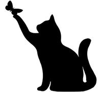 JILIP Signe d'art de Silhouette de Chat en Métal, Sculpture Murale Suspendue Noire, Plaque de Décoration Murale Animal en Métal, Décoration de la Maison Intérieure Extérieure (Size : 11.8IN/30cm)