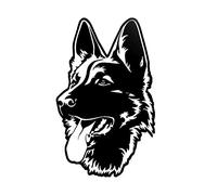 JILIP Silhouette de Berger Allemand en Métal, Sculptures Murales Suspendues en Fer Forgé 3D, Panneau d'art Mural Chien Noir, Ornements D'extérieur Sculpture Animalière (Size : 50x60cm/20x24in)