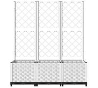 JILL'S BAC A FLEUR - Cache-pot de jardin(1 PC) - Jardinière pour Plantes avec treillis Blanc 120x40x136cm PP b5668623373014