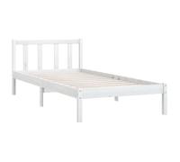 Jill's - Cadre de lit - desgin contemporain - Blanc Bois de pin massif - 75x190 cm UK petit simple FR6564